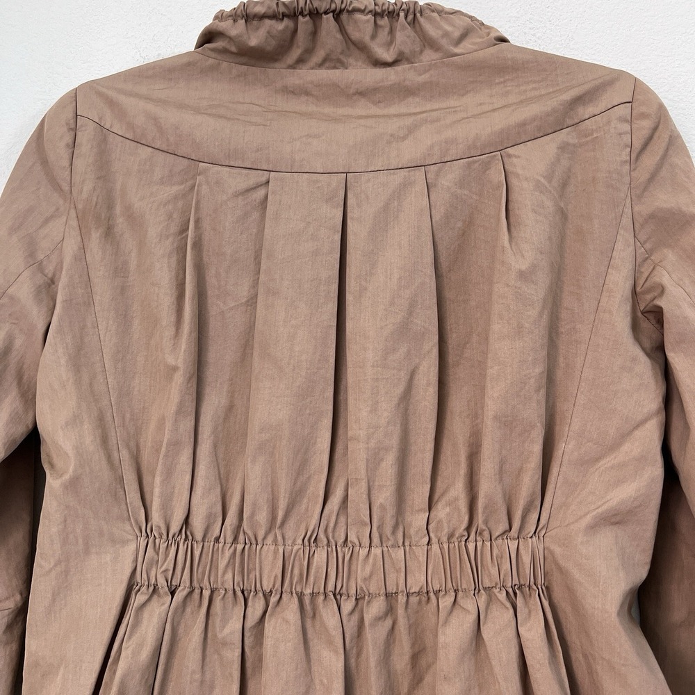 Diane Von Furstenberg Women's Sporti Trench Jacket Sz 2 Cinched Waist Khaki Tan - Picture 8 of 16